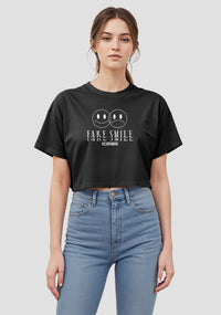 Fake Smile Oversized Crop Top