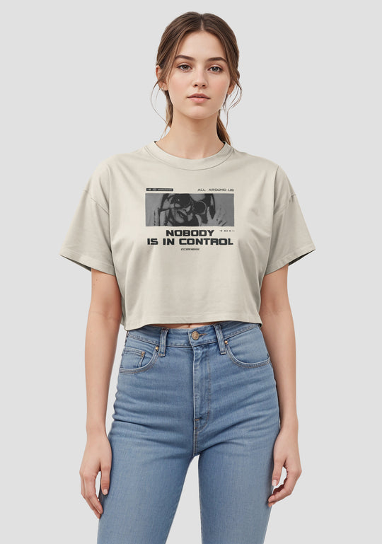 Nobody is in Control Oversized Crop Top