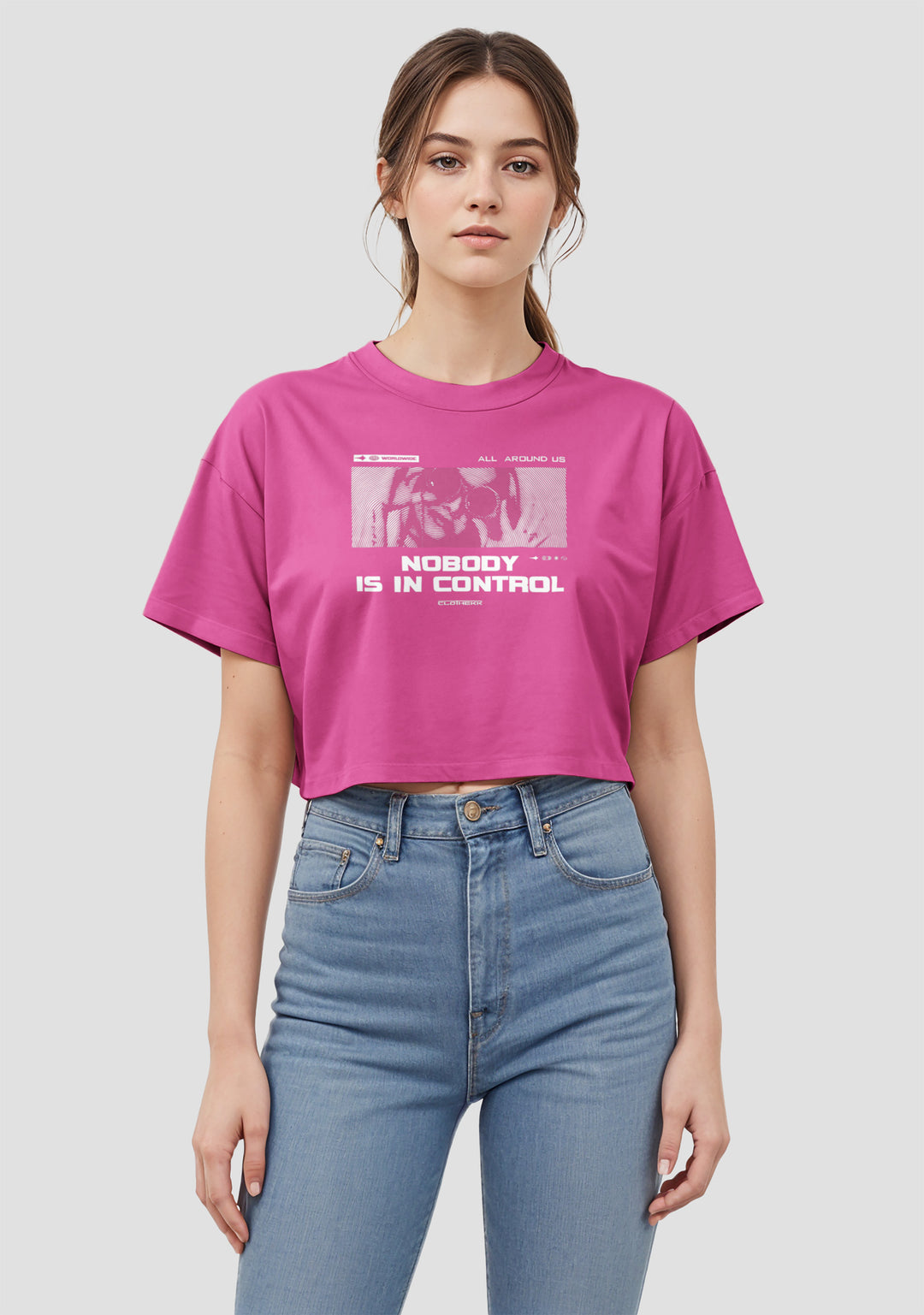 Nobody is in Control Oversized Crop Top