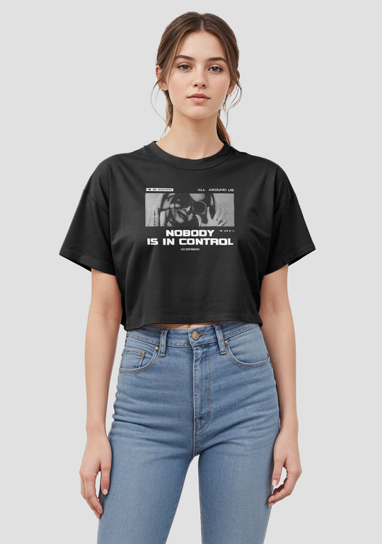 Nobody is in Control Oversized Crop Top