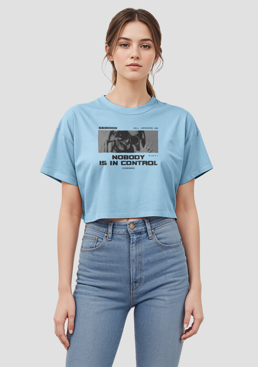 Nobody is in Control Oversized Crop Top